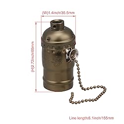 RDEXP Vintage Lamp Socket with Pull Chain AC