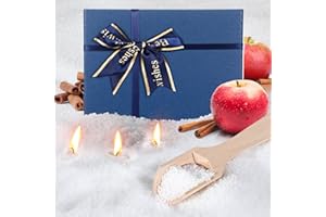 MTLEE Pearled Candle 4.4 lb Apple Cinnamon Scented Christmas Sand Candle Wax Kit with Gift Box 100 Wicks Refillable Jar White Beaded Wax Gift Set for Friends Mother Lover Women Family