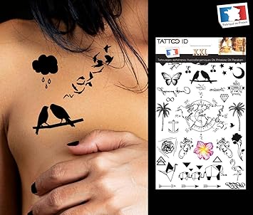 Tattoo Temporär Damen Femix Weltkarte Palme