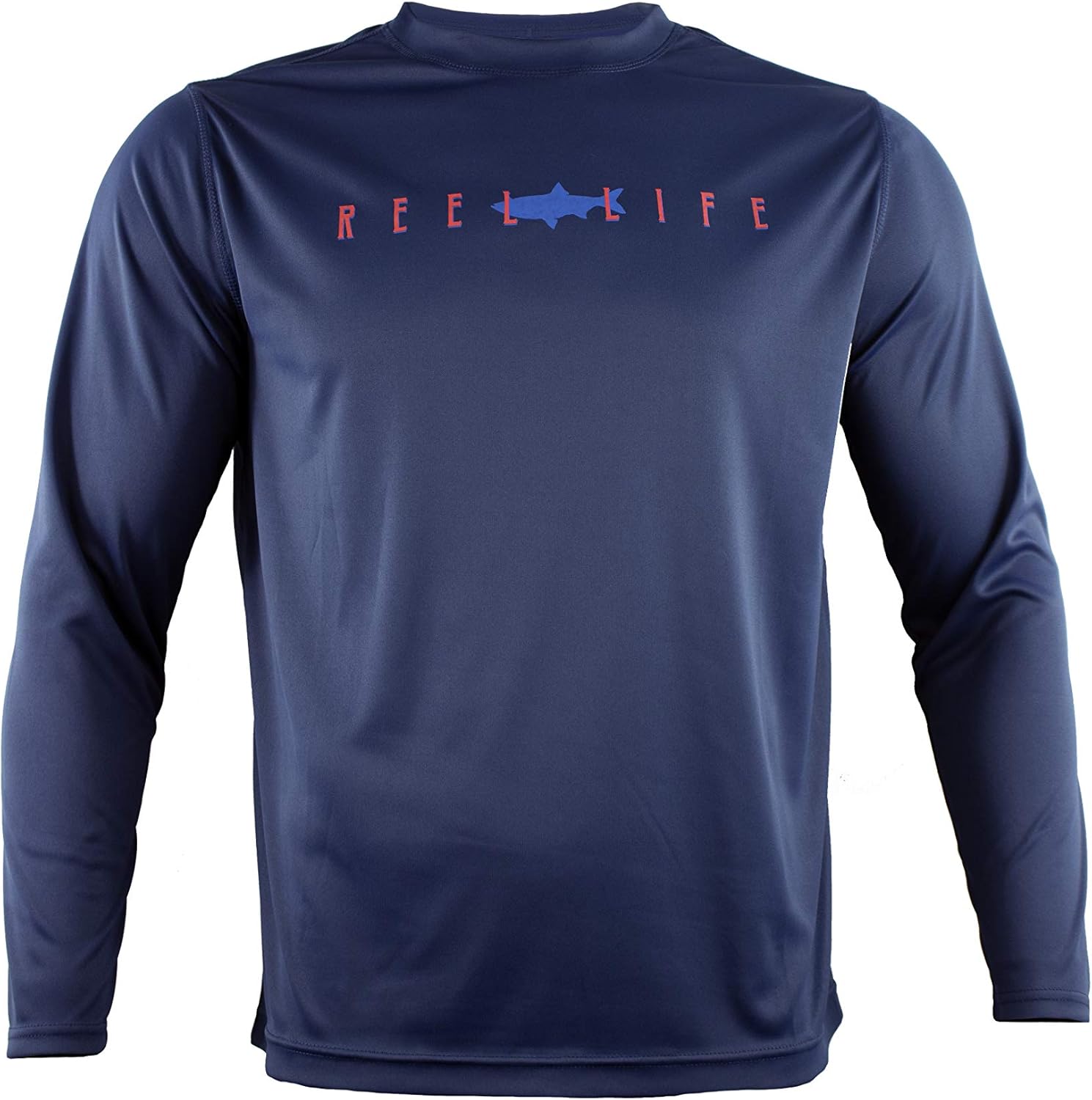 Reel Life Men's Long Sleeve UV Shirt, Americana Twin Fish