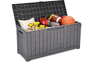 Outdoor Deck Box Container 60 Gallon with Lockable Lid and Side Handles- Yardlab
