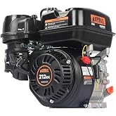 GENMAX 7HP 212cc Recoil Start Gas Engine, Horizontal Shaft 3/4", 4-Stroke OHV, Replacement Engine for Go Kart, Water Pump, Cultivator（GM212R）