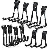 3-H Slatwall Hooks 10 Pack Heavy Duty Multi Sizes, Slatwall Accessories | Slatwall Accessories &amp; Hangers Compatible with Proslat Handiwall Crownwall StoreWALL, Garage Slat Wall Hooks for Tools