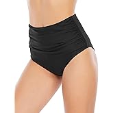 American Trends High Waisted Bikini Bottoms Ruched Tummy Control Swimsuits Bottoms Sexy Swim Bottom Bathing Suits for Women