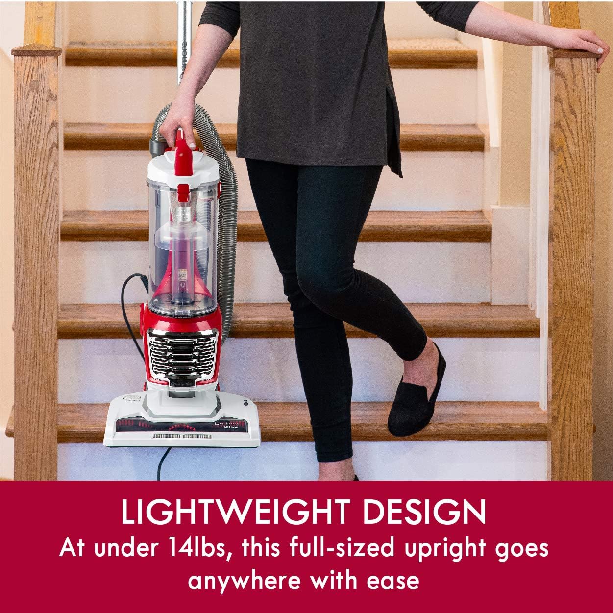 Kenmore DU2015 AllergenSeal Bagless Upright Vacuum 2-Motor Power Suction Lightweight Vacuum Cleaner with 10’ Hose, HEPA Filter, 4 Cleaning Tools for Pet Hair, Carpet and Hardwood Floor -