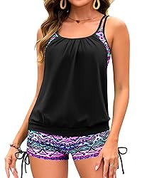 Holipick Women Black Purple Striped Geometry