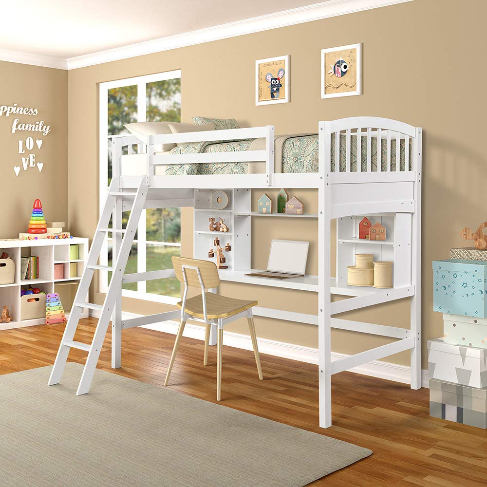 Best Loft Bed Full End Angled Ladder