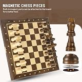 Peradix Wooden Magnetic Chess Set 30x30cm Folding Board with 2 Extra Queens view 2