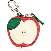 Cute Fruit Coin Purse Charm, Mini Fruit Leather Bag Key Ring Keychain Y2K Zipper Purse Pouch Keyring for Women Coin Storage Gift Backpack Handbag Accessories (Apple)