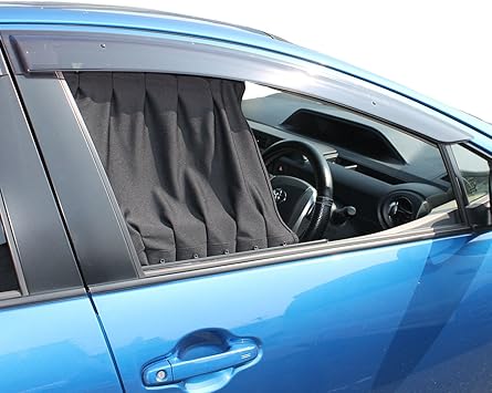 Amazon プリウス 30系 カーテン フロント 車 遮光 シャットカーテン ブラック 車中泊 カーテン 車 バイク