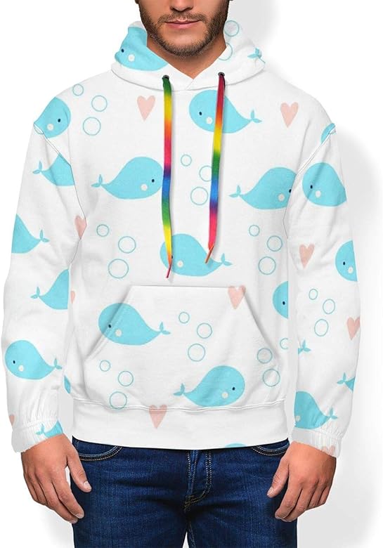 Amazon Co Jp クジラ柄 鯨柄 魚柄 さかな柄 水色 2 パーカー メンズ プルオーバー フーディー 長袖 春秋冬 スウェット カジュアル ゆったり おしゃれ フード付き 3dプリント 厚手 大きいサイズ 贈り物 服 ファッション小物