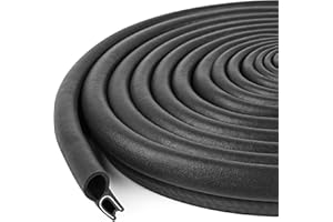 Kikerike Automotive Door Weather Stripping 25Ft Car Door Rubber Edge Trim Seal Strip Gasket with Top Bulb Easy to Install for