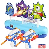 EKOOS Shooting Game Toy 2 Guns Set for Kids Monster Shooting Targets, Electronic Scoring Auto Reset with 3 Digital Targets, I