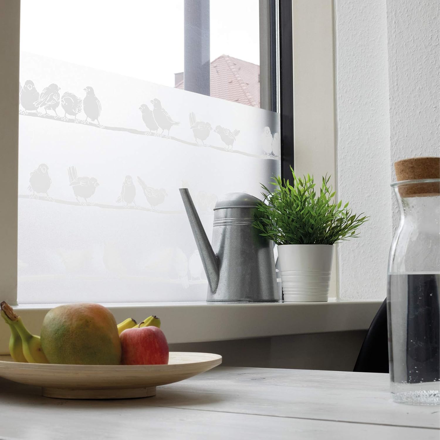 d-c-fix window film privacy Filippa, 45cm x 1,5m, static vinyl films for glass windows with a cute bird pattern - Image 4