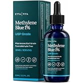 Methylene Blue Pharmaceutical Grade 99.99% Pure 1% Solution, 2oz Tincture | Methylene blue drops for energy, focus, clarity, cognition &amp; cellular support, 3rd party tested, formaldehyde-free, USA