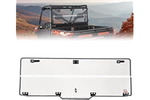 KEMIMOTO Foldable Rear Window, 2-IN-1 Vented Rear Windshield Compatible with Polaris Ranger XP 1000/1000/Crew 2017-2025, 2013