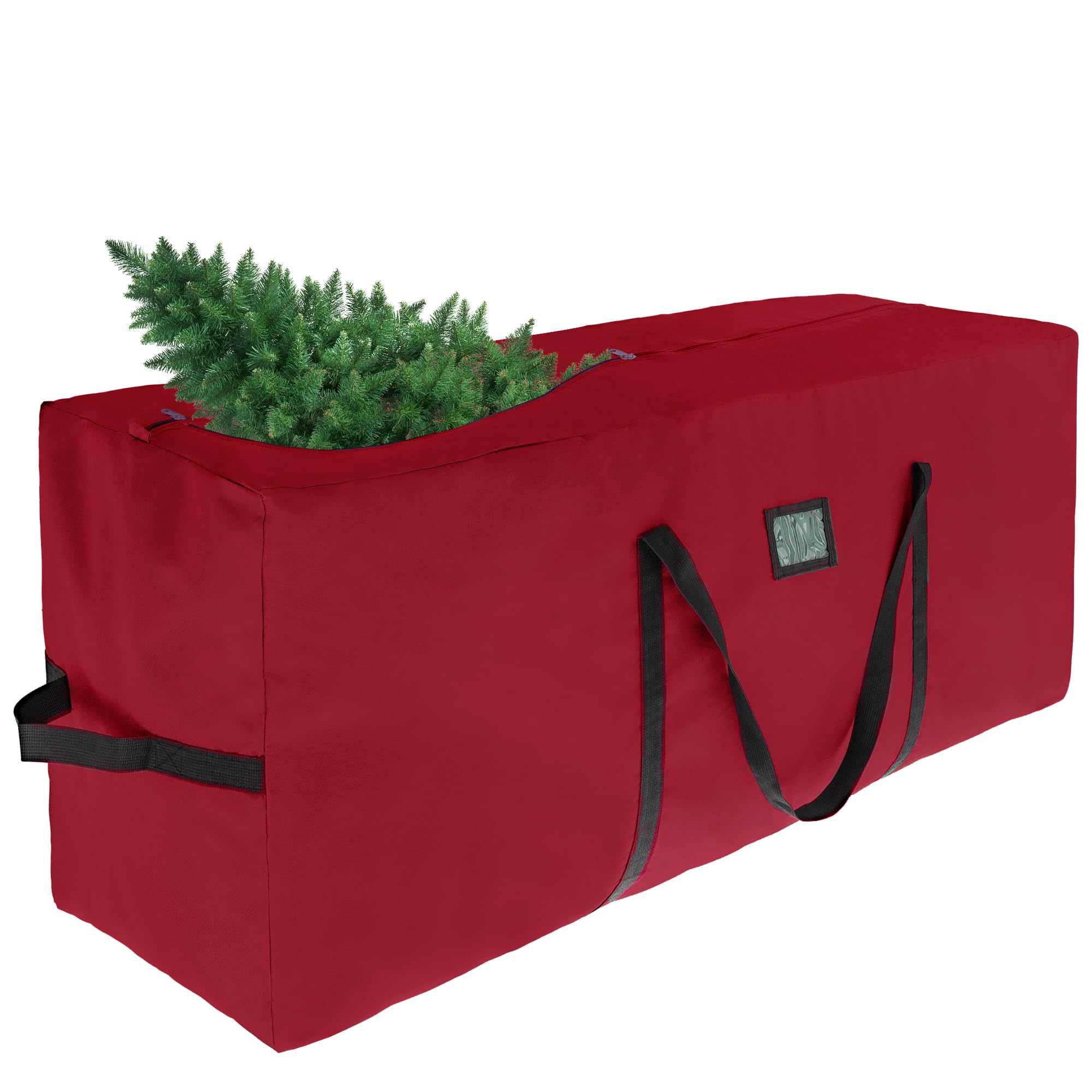 Christmas Tree Storage Bag Fits up to 7 ft Artificial Trees, 600D Oxford Cloth Heavy-Duty Xmas Tree Bag, Durable Reinforced Handles & Zipper Large Storage Container for Trees and Decorations Red
