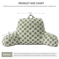 Aimuan Reading Pillow Checkered Bed Rest Wedge