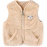 Baby Boys Girls Fleece Vest Zip Up Cute Bear Jackets Fuzzy Fall Winter Warm Clothes Newborn Outwear for Toddler Infant