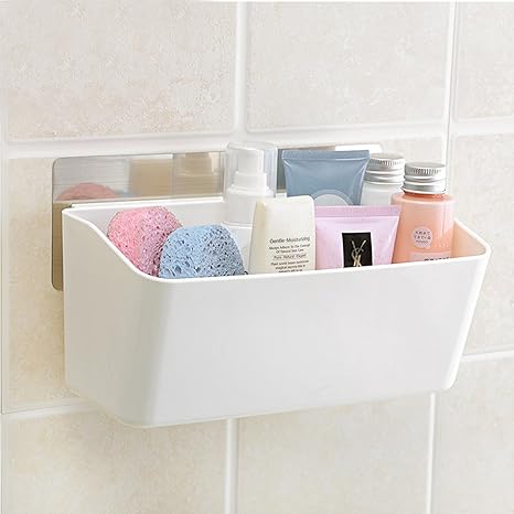 HOKIPO Magic Sticker Series Plastic Self Adhesive Bathroom Shelves