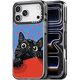 Bouvardia for iPhone 17 Pro Max Case, Cute Design for Women & Girls, Protective & Aesthetic, Gray Bumper - Cat & Polka Dots