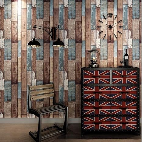 Amazon Co Jp Bym 壁紙 ビンテージノスタルジックカラーウッドグレインレストランデカールカフェの背景ウォールヴィンテージバー板壁画アートの装飾壁布 0 53 10m 壁紙 9 16 ホーム キッチン