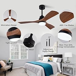 OMYU 42 Inch Ceiling Fans with Lights and