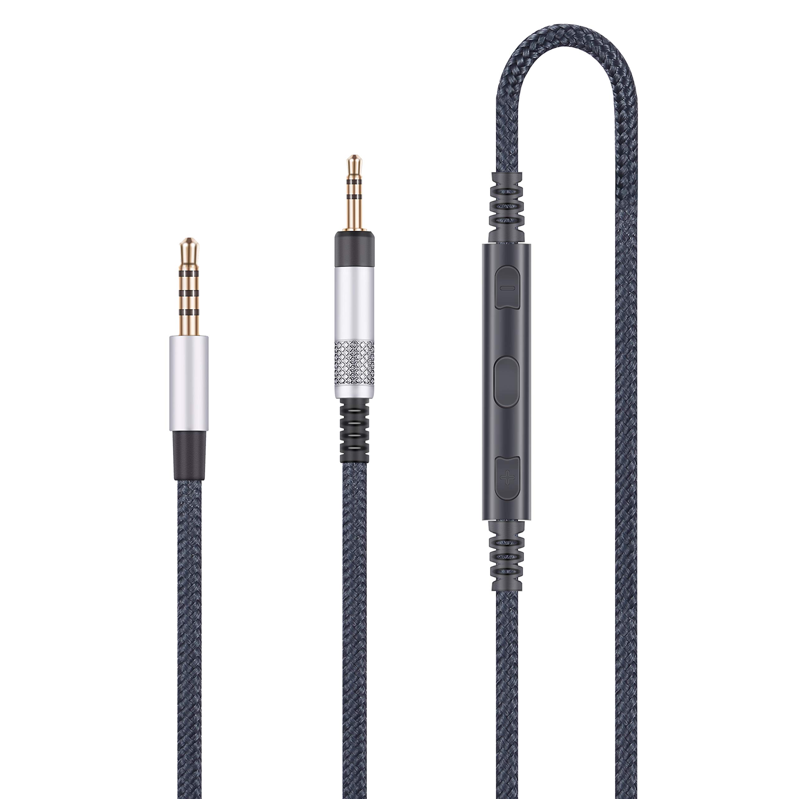 Audio Replacement Cable Compatible with Bose QC25, QC35, QC35II, QuietComfort 25 35 Headphones and Compatible with iPhone iPod iPad Apple Devices with in-Line Mic Remote Volume Control 4ft / 1.2m