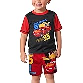 Disney Boys Rash Guard Set - 2 Piece Mickey Mouse Cars Lighting McQueen Buzz Lightyear Lilo and Stitch Boys Swim Set