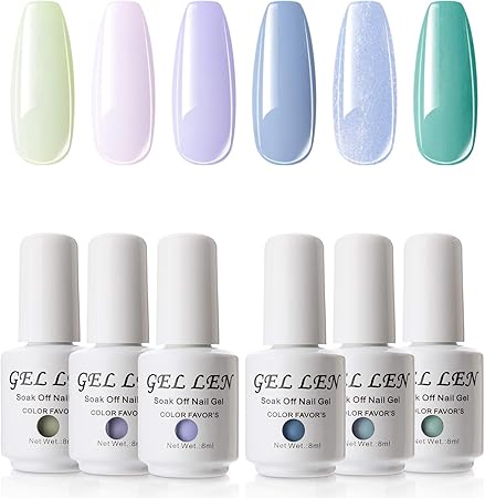 Amazon Gellen 透心瓶new 第一弾 ジェルネイル カラーポリッシュ 厳選6色 8ml Uv Led カラージェル セット 春風 スカイブルー 青緑 G Ellen ジェルネイル 通販