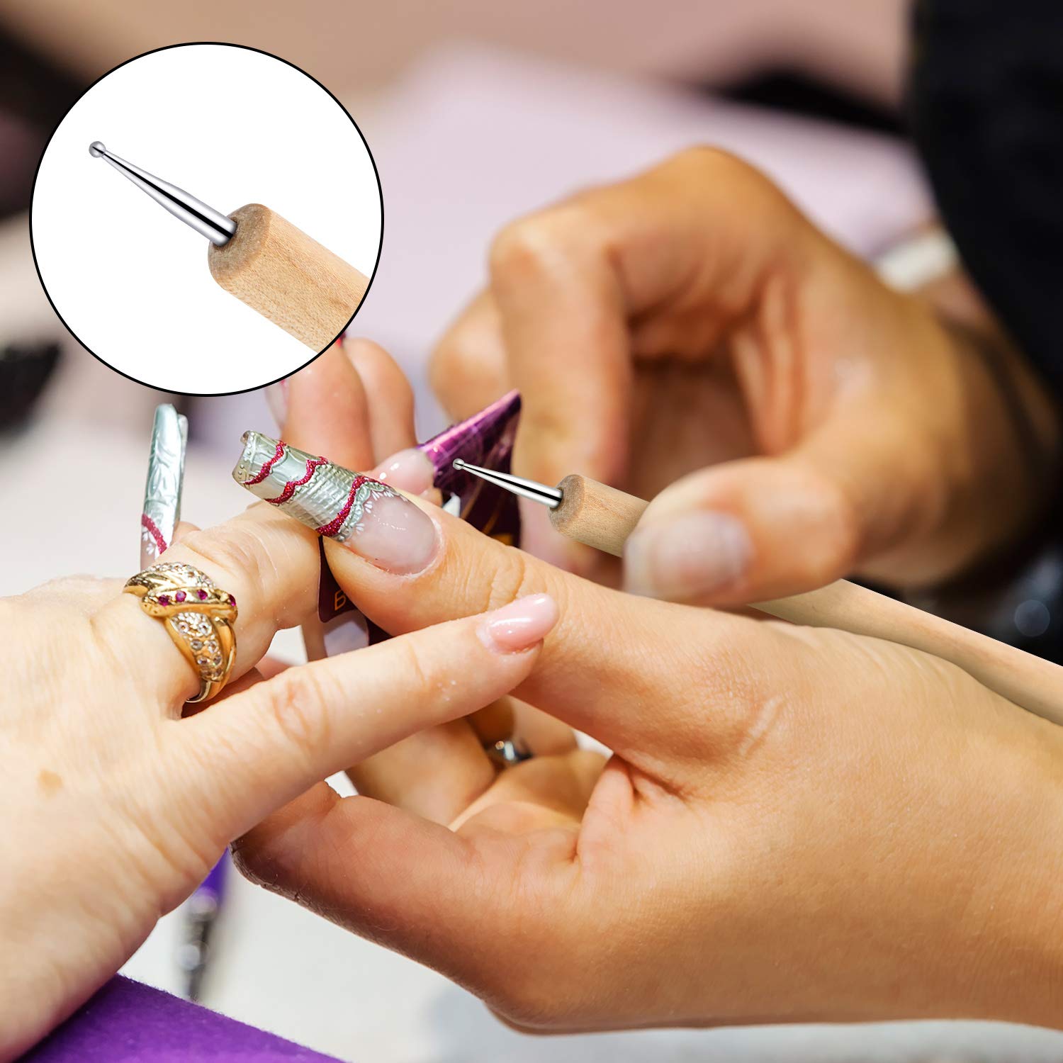 20 Pieces Snip Tip Applicator Tips for E6000 Craft Glue 3.7 oz Tubes, 5 Pieces Wooden Ball Stylus Dotting Tools Kit for Rock Painting Pottery Clay Modeling Embossing Art