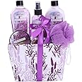 Gifts for Mom - Draizee Spa Basket For Women 5 PCs Lavender Scented Spa Gift Basket Kit - Mother's Day Gifts from Kids Daughter - Mother's Day Gifts Basket by Draizee