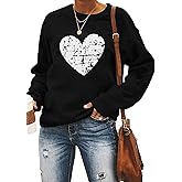 Yimoya Valentine Sweatshirt - Women's Cute Leopard Love Heart Shirt Gift