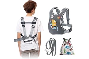 JXM 2025 New Safety Walking Harness for Big Kids (6-12yrs) with Autism Special Needs ADHD, Anti-Elopement Vest Harness with Grab Handle and Light Reflector, Adjustable Leash for Autistic, Active Child
