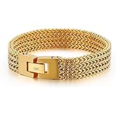 18K gold mesh Cuban bracelet with adjustable buckle, fashionable accessory, suitable for both men and women, birthday gift, hip-hop jewelry, tennis bracelet, Miami style