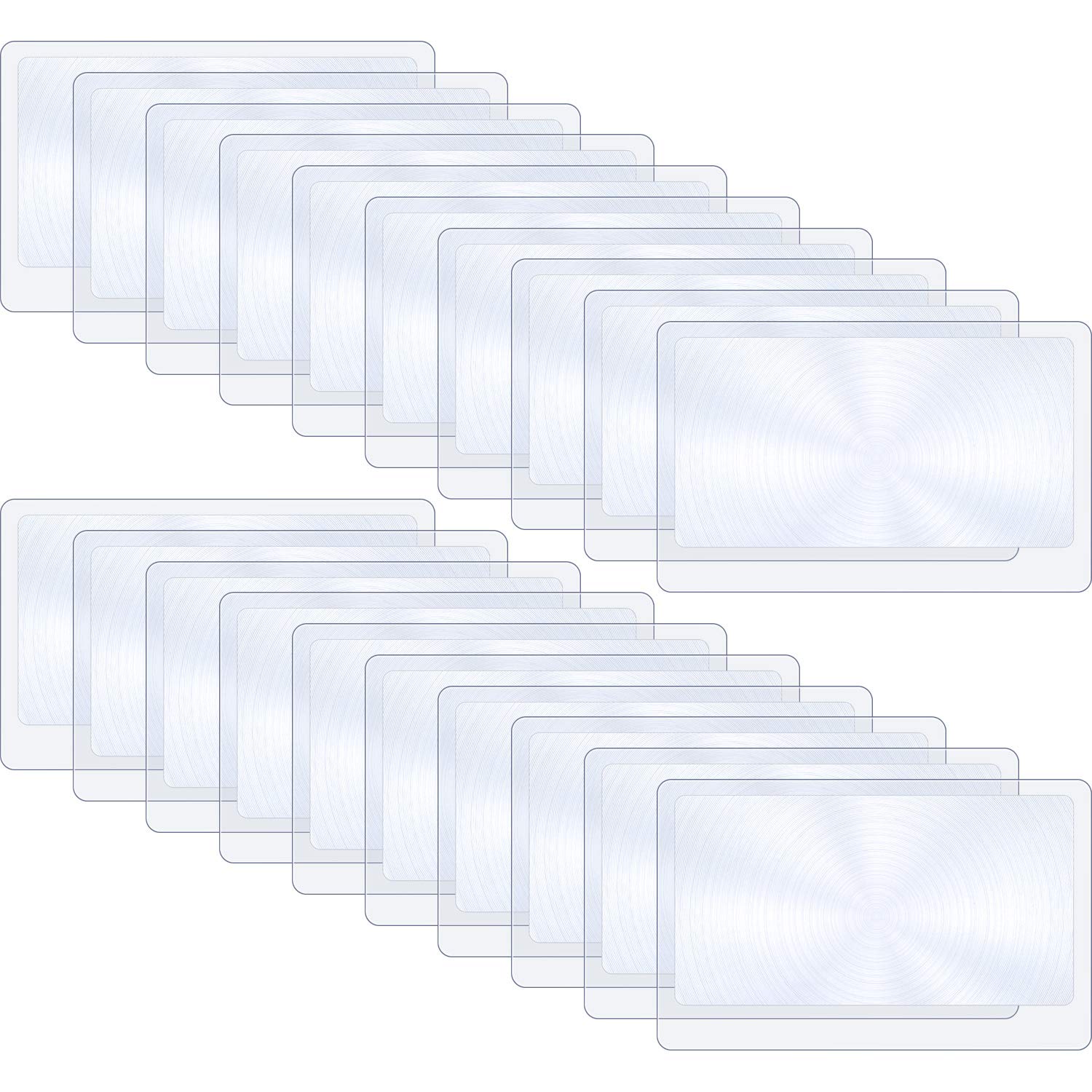 Photo 1 of HESTYA 20 Pcs 3X Fresnel Lens Bulk Credit Card Magnifier Pocket Size Wallet Magnifier Lenses Card Thin Portable Lenses for Jewelry Loupe Reading or Fire Starter
