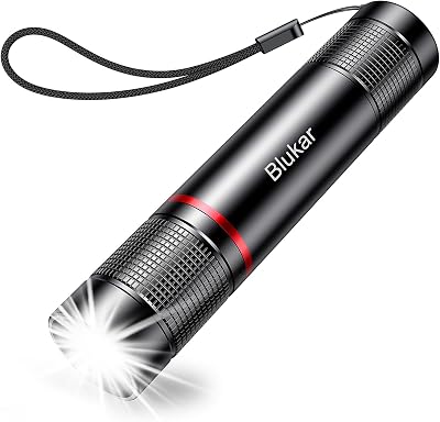 Blukar LED Torch Rechargeable 2000L Zoomable 4 Modes USB Powered