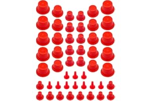 JUFZQO Automotive Cap Plugs Kit 0.11" to 0.53" Fit for AutoLine Pro Autool MR CARTOOL OTC, Tapered Wide Thick Flange Caps, 50 Pcs
