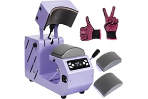 GOCHIFIX Auto Hat Heat Press Machine, Automatic Open/Release, 4 Memory Modes, Precise Temp/Timer Control, 6.54"x3.84"Curved Heat Plate, Hat Stretcher, for Caps, Sublimation, Vinyl, Heat Transfer