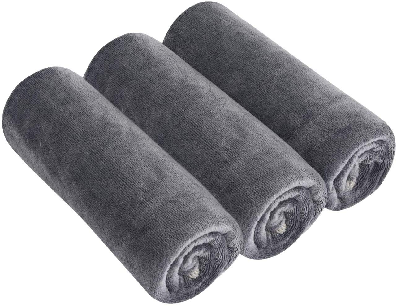 BW&HM Gym Towel Men Sweat Towel Sports towel Quick Dry Microfibre Absorbent Workout Fitness For Women 40cm x 80cm 3 Pack Grey