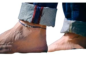 Anchor anklet for men, men's anklet with a silver anchor, blue cord, anklet for men, gift for him, men's ankle bracelet, naut