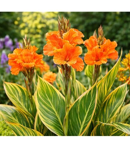 Amazon.com: Canna Lily ~ PRETORIA ORANGE VARIEGATED BENGAL TIGER~ (1) LIVE  BULB : Patio, Lawn & Garden