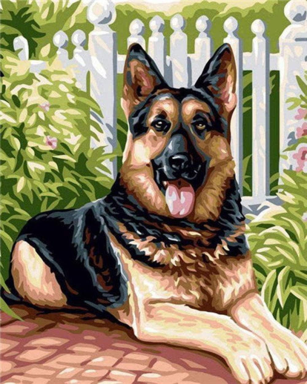LVGUMM Paint By Numbers A German Shepherd For Adults and Kids DIY Oil