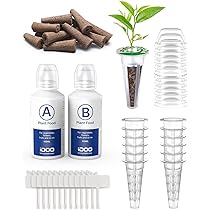 Hydroponic Grow Kit – 50 Sponges + A&B Nutrients + Labels + Tweezers – Compatible With AeroGarden & Most Systems – Indoor Plant Food, No Seeds Included