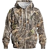 GHUALURU Men's Camo Hoodies Sweatshirt Hunting Shirts Camouflage Long Sleeve Fishing Clothes