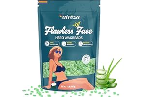 Natreza Hard Wax Beads for Hair Removal, 1lb Hard Wax for Sensitive Skin With Aloe Vera Extract, Formulated for Fine Hairs, Perfect Body Wax for Face Eyebrow Chin Upper Lip Leg Arm Bikini Waxing