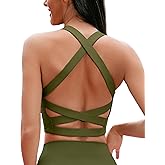 ZINPRETTY Womens Longline Sports Bras Strappy Open Back Workout Tank Tops Medium Support Criss Cross Athletic Yoga Top
