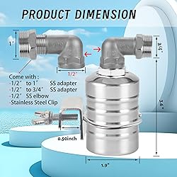 MEUPMEOP 2-Pack Float Valve, 1/2" to 3/4'' 1" 304