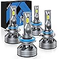 FAHREN H11 9005 Light Bulbs, New & Ultra-Bright 6500K with Cooling Fan, H11 9005 Fog Bulb 360° Adjustable CANbus Ready, Pack of 4