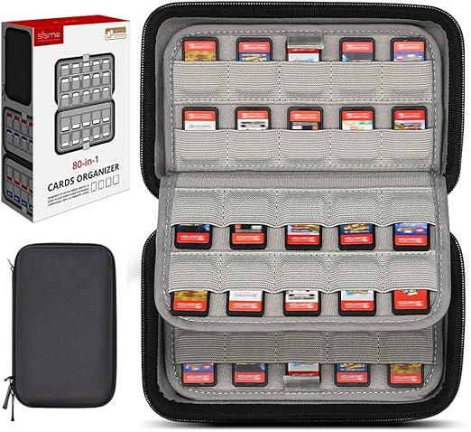 Amazon Co Jp Sisma カードケース 80枚収納 For Nintendo Switch Ps Vita Sdカード ゲームの整理用 ケース Eva素材 収納 ポーチ 黒色 ゲーム